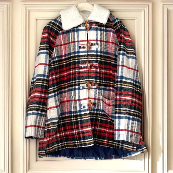THE GREAT. Woodsy Plaid Cabinmate Toggle Wool Blend Coat Jacket Size 1/S - Picture 3 of 16